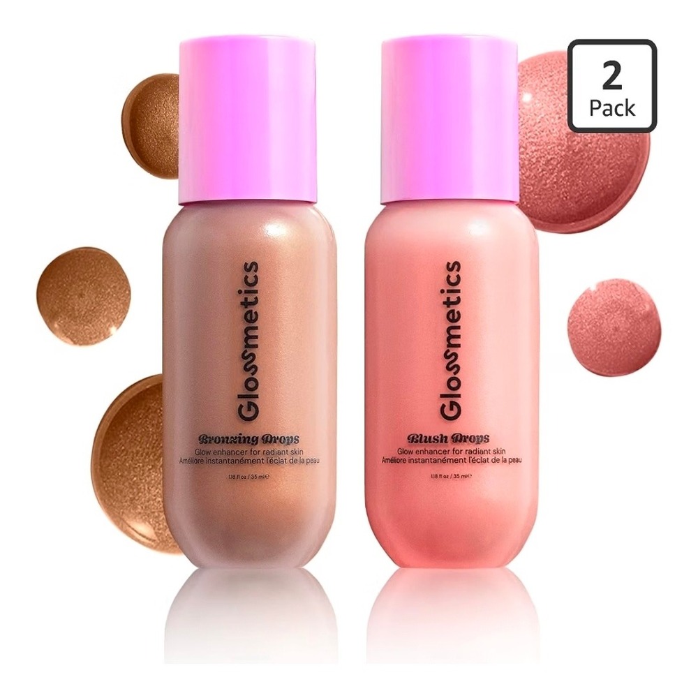 Glossmetics Sun-Kissed Glow Duo — Brightening— Liquid Bronzer & Blush, Pack of 2